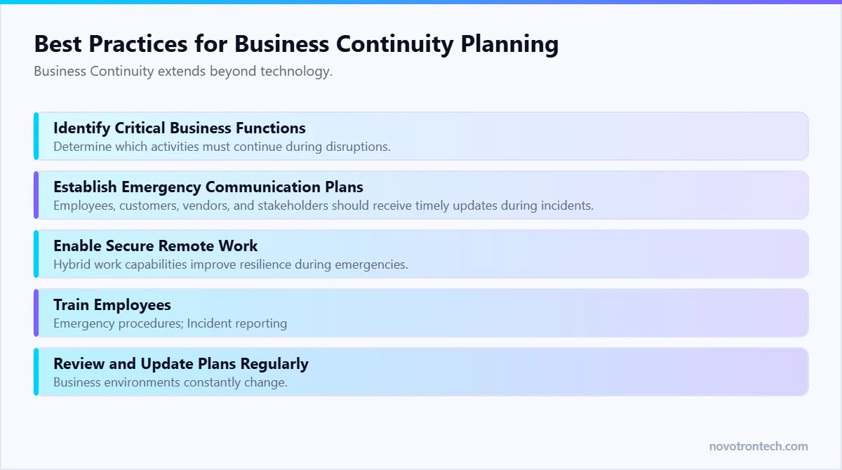 Best Practices for Business Continuity Planning — explained by Novotron