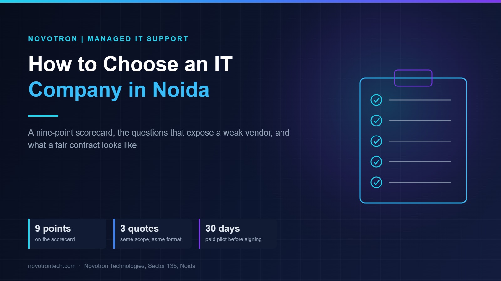 How to choose an IT company in Noida - nine-point scorecard guide by Novotron Technologies